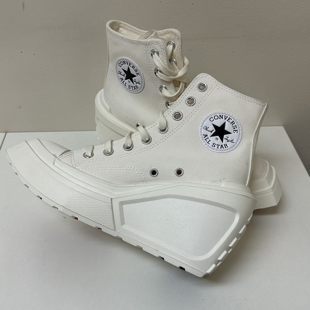 Converse Chuck 70 De Luxe Wedge Egret Women's Size 8 Platform Shoes NEW